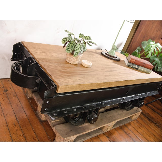 Industrial Vintage French Mining Cart Coffee Table, 1920s For Sale - Image 3 of 18