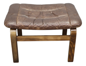 Leather Ottoman attributed to Ingmar Relling for Westnofa, Norway, 1960s