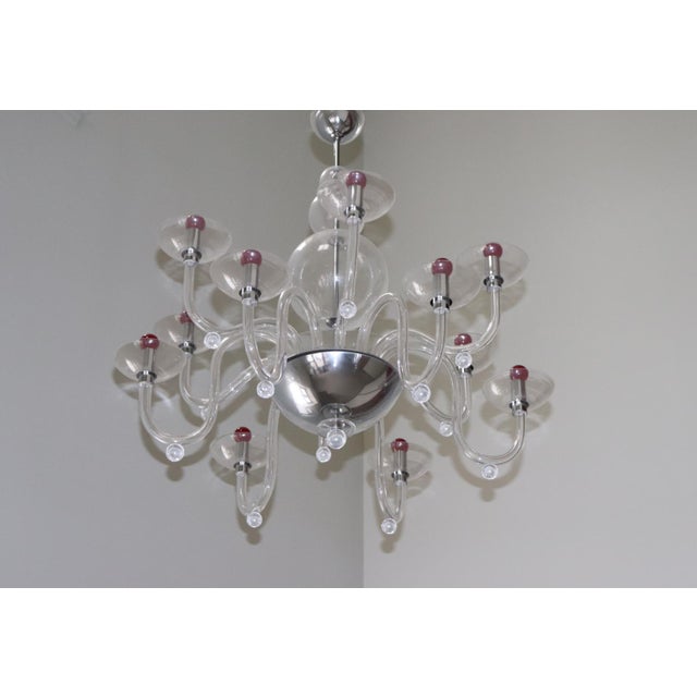 Mid-Century Modern Murano Glass Chandelier For Sale - Image 11 of 12