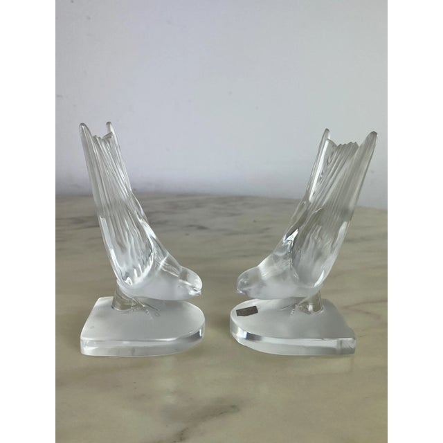 Glass Crystal Bookends by Lalique, France, 1980s, Set of 2 For Sale - Image 7 of 11