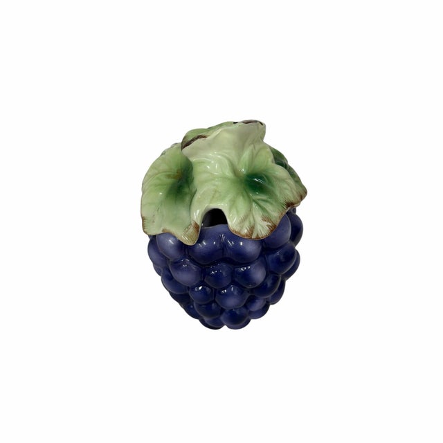 Vintage grape cluster condiment jar. Does not come with a spoon. Great addition to any table setting. Measures 3.5”...
