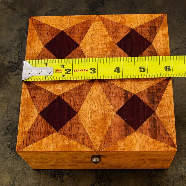 1960s Mid Century Modern Small Burled Wood With Rosewood Inlays Jewelry ...