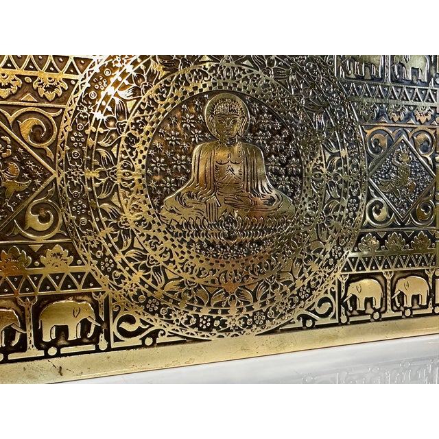 Brass Jewelry Box with Cedar Wood and Asian Motifs, Germany, 1950s For Sale - Image 17 of 18
