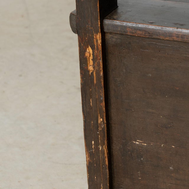 Original Hand-Painted Hungarian Pine Folk Art Storage Bench Circa 1890-1920 For Sale - Image 12 of 13