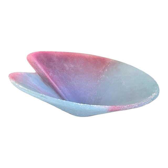 Postmodern Pâte De Verre Sculptural Glass Bowl For Sale