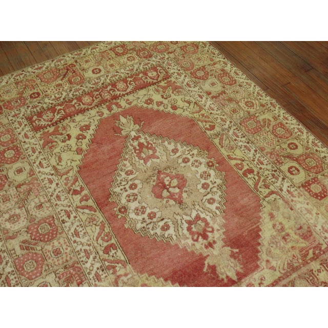 Folk Art Antique Zabihi Collection Turkish Oushak Accent Rug - 4'8" x 6'4" For Sale - Image 3 of 7