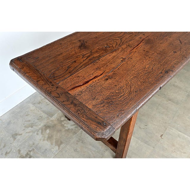 French 19th Century Solid Oak Farm Table For Sale - Image 14 of 16