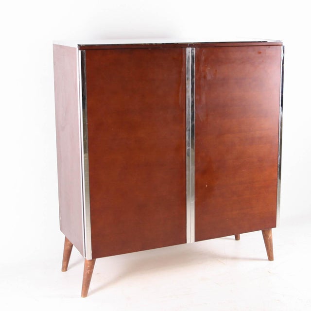 Small Armoire in Wood and Chrome, 1980s For Sale - Image 10 of 10