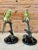 Late 20th Century Coastal Tropical Bronze Hand Painted Parrot Statues on Marble Bases-Pair For Sale - Image 12 of 12