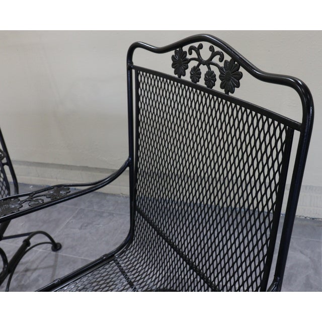 Mid 20th Century Mid-Century Woodard Briarwood Wrought Iron Dining Set With Eight Spring Chairs, Attributed For Sale - Image 5 of 12