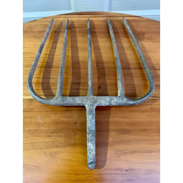 19th-Century Hand-Forged Five-Prong Iron Fishing Spear For Sale - Image 9 of 10