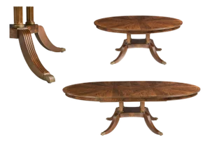 72-Inch Mahogany Pedestal Table With Self-Storing Leaf Opens to a 72 X 100 Inch Oval, an Ap Exclusive by AntiquePurveyor.