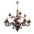 Baroque Style 15-Light Chandelier in Metal and Wood, 1950s For Sale - Image 9 of 9