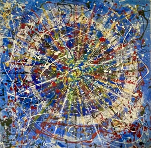"Highjack" Abstract Expressionist Mixed Media Splatter Painting by Gordon Couch