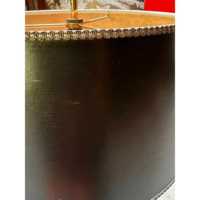 Vintage Stiffel Brass Bouillotte Table Lamp, Three-Light, Adjustable Black Tôle Shade For Sale - Image 9 of 10