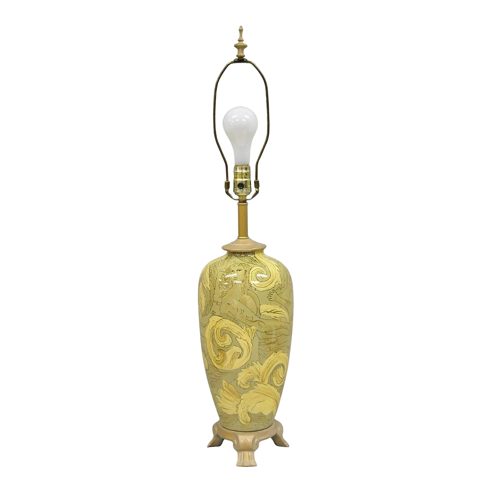 Late 20th Century Contemporary Art Nouveau Revival Yellow Glass