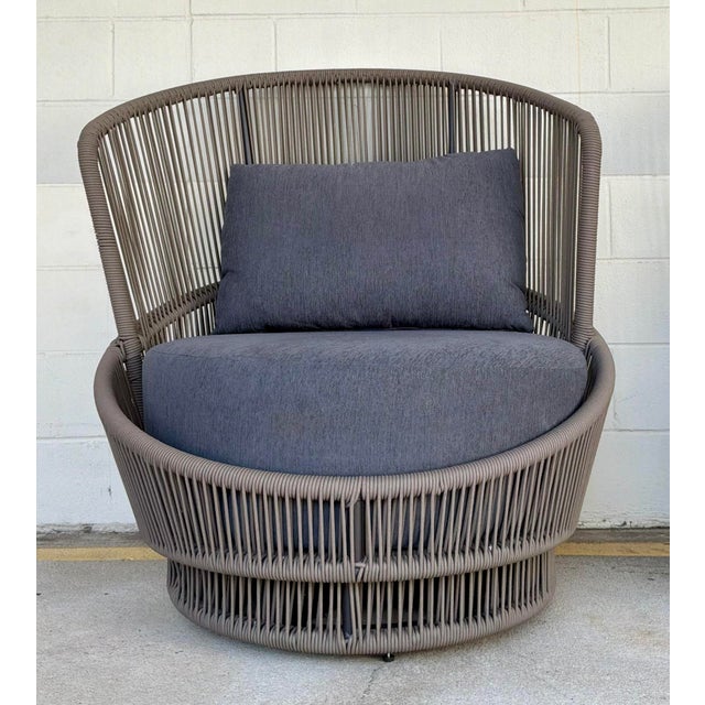 Original retail $12,780, stylish Outdoor Modern Taupe and Gray Azzurro Sofa and Chair Set of 2, metal frame warped in...
