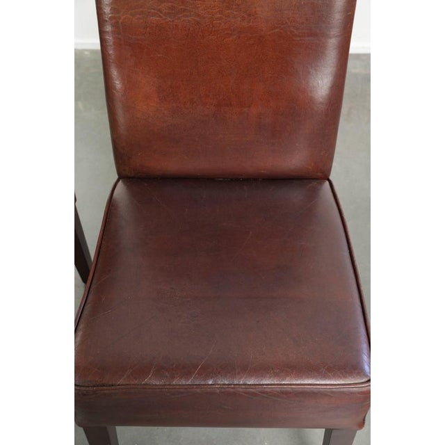 Brown English-Style Sheepskin Dining Chairs, Set of 6 For Sale - Image 8 of 16