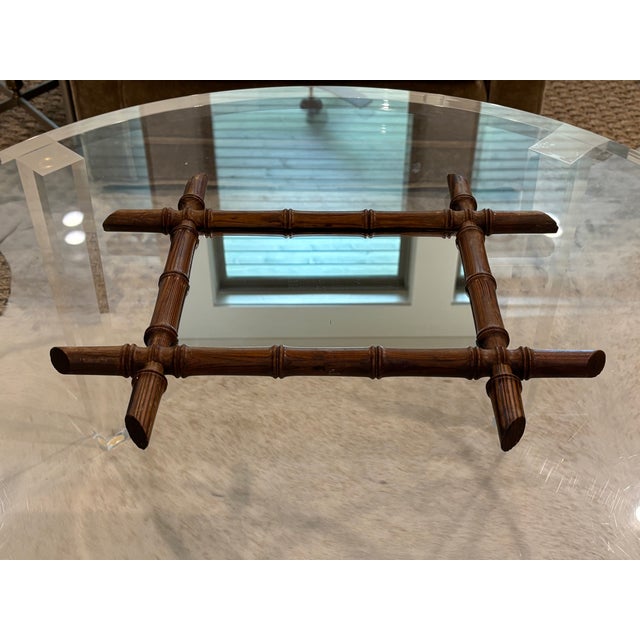 Antique Petite French Faux Bamboo Mirror For Sale - Image 9 of 18