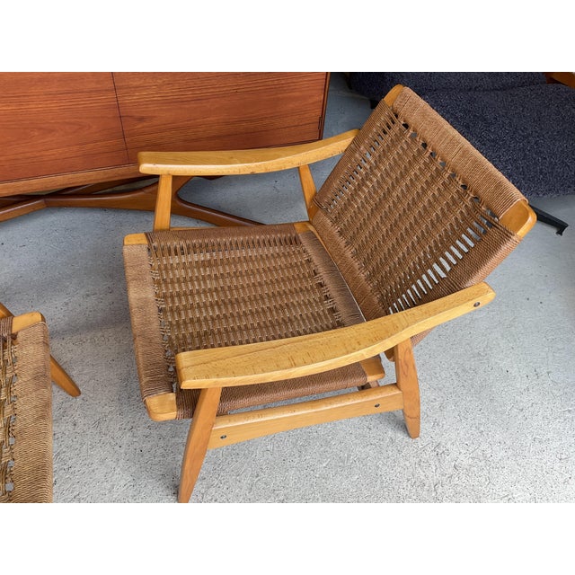 Mid-Century Modern Mid-Century Danish Wicker Armchairs in the style of Hans Wagner, 1960s, Set of 2 For Sale - Image 3 of 17