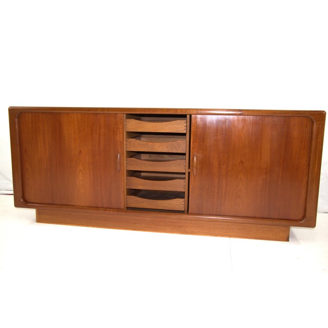 1960s Dyrlund Danish Mid Century Teak Tambour Door Credenza For Sale In New York - Image 6 of 11