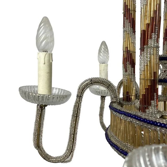 Metal Eastern Murano Glass Lantern For Sale - Image 7 of 12