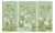 A Set of 3 Panels Hand-Painted Silk Chinoiserie Wallpaper, Aqua Green Silk Wallpaper, Set of 3 For Sale