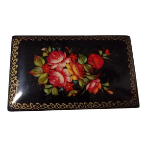 Late 20th Century Signed Hand Made Hand Painted Trinket Box