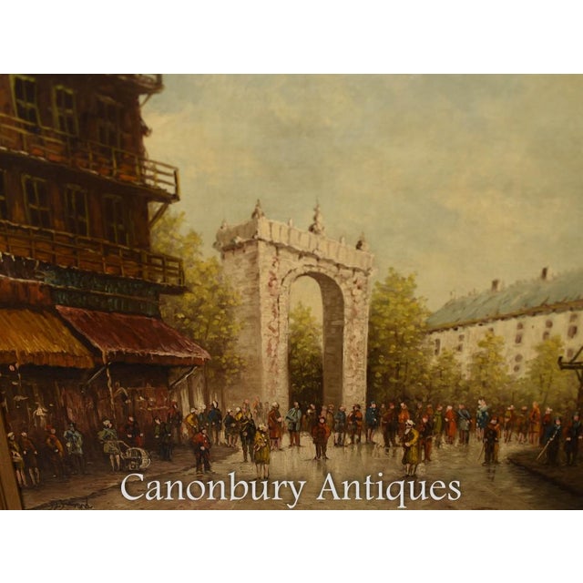Italian Artist, Triumphal Arch Cityscape, 1980s, Oil Painting, Framed For Sale - Image 9 of 12