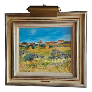 Orignal Florence Arven Oil on Canvas Painting - Petit Village De Castille Framed-Gallery Light-1980-Phillips Gallery