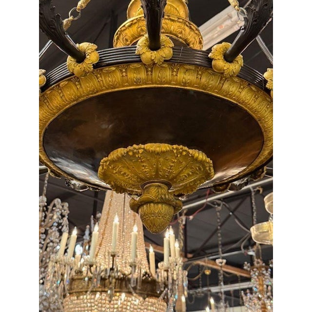 Metal 19th Century French Large Scale Bronze Empire Style Chandelier With 16 Lights For Sale - Image 7 of 8