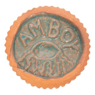 Studio Pottery “Am Boy” Tile by Mark Bulwinkle For Sale