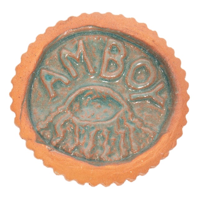 Studio Pottery “Am Boy” Tile by Mark Bulwinkle For Sale