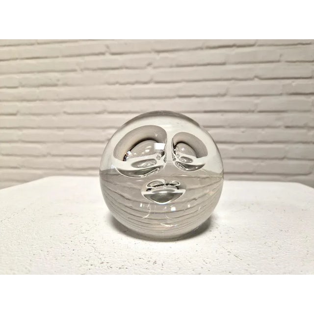 Mid-Century Modern Barbini Murano Clear Glass Controlled Bubble Paperweight by Alfredo Barbini, 1970s For Sale - Image 3 of 10