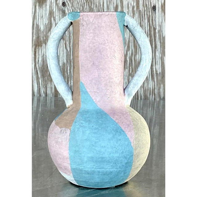 Vintage Boho Studio Pottery Vase For Sale - Image 12 of 12
