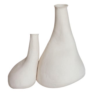 Under the Cabinet I & II Vases in Ceramic by Lillian Tørlen, Set of 2 For Sale