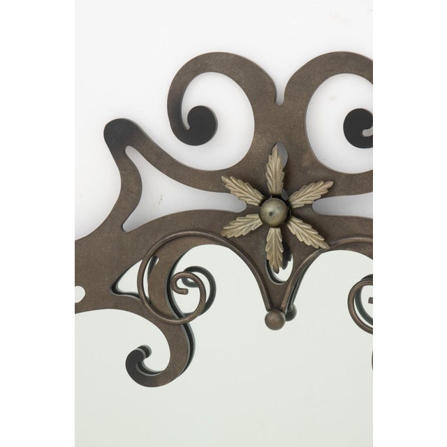 Art Nouveau Art Nouveau Style Wrought Iron Circular Mirror For Sale - Image 3 of 5