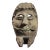 Antique Hand Carved Folk Art Mask of Man With Mustache For Sale