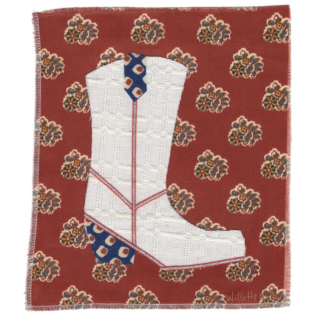 Ruby Claire the Cowboy Boot by Willa Heart in Brimfield Black Frame, Mini Art Print For Sale