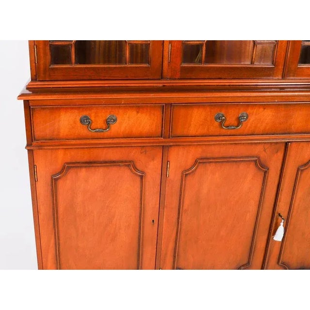 Vintage Georgian Revival Four-Door Bookcase in Flame Mahogany For Sale - Image 10 of 18