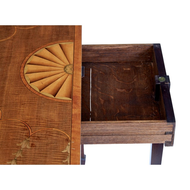 19th Century Sheraton Revival Inlaid Mahogany Card Table, 1880 For Sale - Image 4 of 9