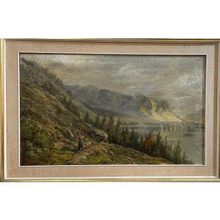 Mountain Landscape, 1900s, Oil on Canvas, Framed For Sale