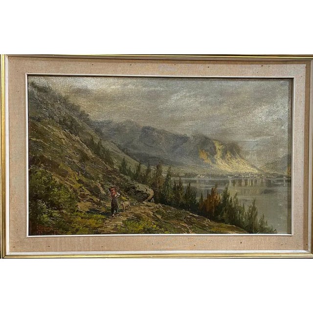 Mountain Landscape, 1900s, Oil on Canvas, Framed For Sale