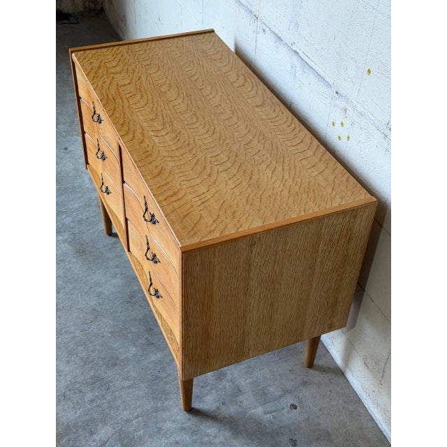 Wood Oak Dresser With 6 Drawers Danish Mid-Century Modern 1960s For Sale - Image 7 of 9