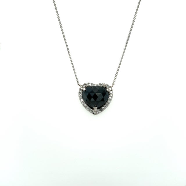 5.11 Carat Black Diamond White Diamond White Gold Chain Necklace For Sale - Image 4 of 8