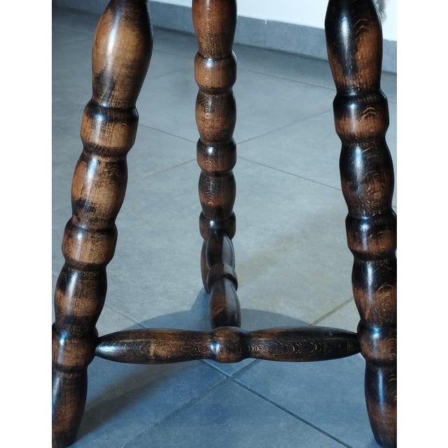 Mid-Century Modern French Tripod Stool in Wood by Charles Dudouyt, 1940s For Sale - Image 15 of 18