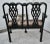 Vintage Chippendale Style Bench Settee Carved Fretwork Black Two Seater Chair For Sale - Image 13 of 13