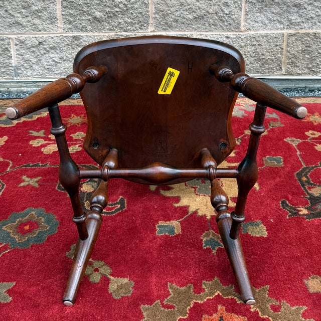 Vintage Nichols & Stone American Traditional Solid Cherry Comb Back Windsor Dining Chair / Desk Chair For Sale - Image 10 of 15