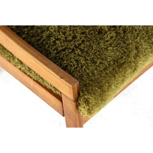 Pine Armchair with Green Upholstery, 1970s For Sale - Image 6 of 16