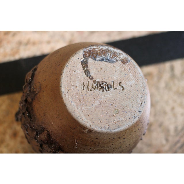 Handmade Organic Pottery Tulip Vase in Browns For Sale - Image 6 of 9